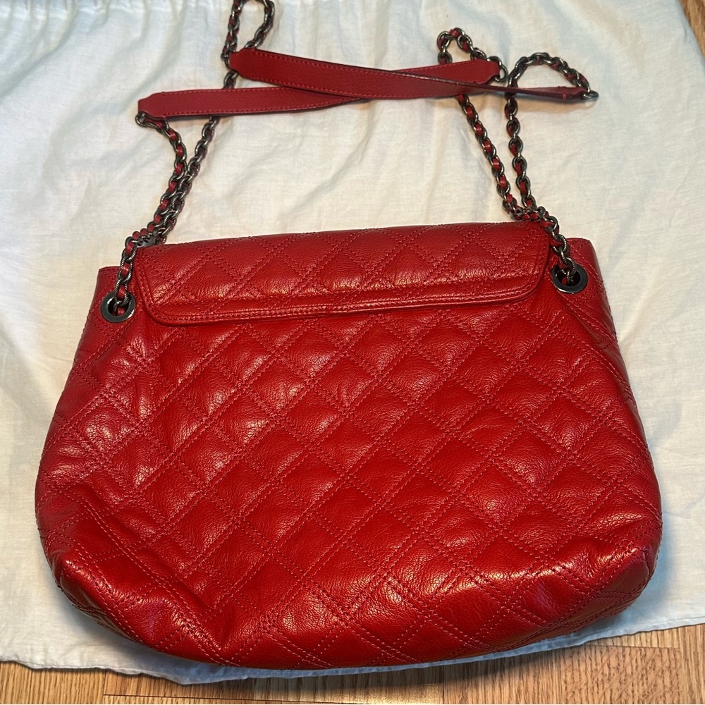 Marc Jacobs Red Quilted Leather Shoulder Bag | Vintage Style Chain Flap - Picture 9 of 9